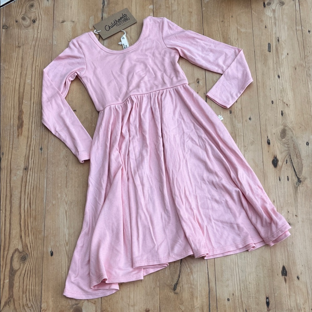 Childhoods clothing Light Pink Long Sleeve twirl Dress